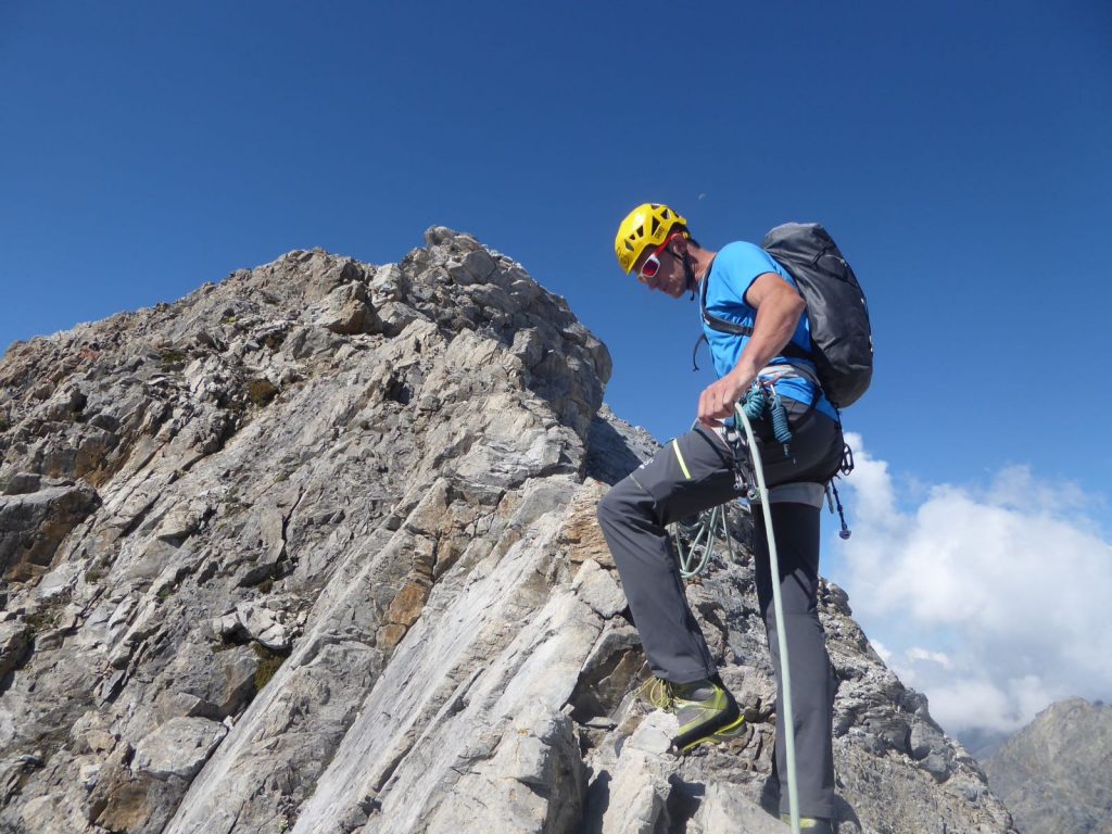 Alessandro Munier lungo la salita della Granta Parei