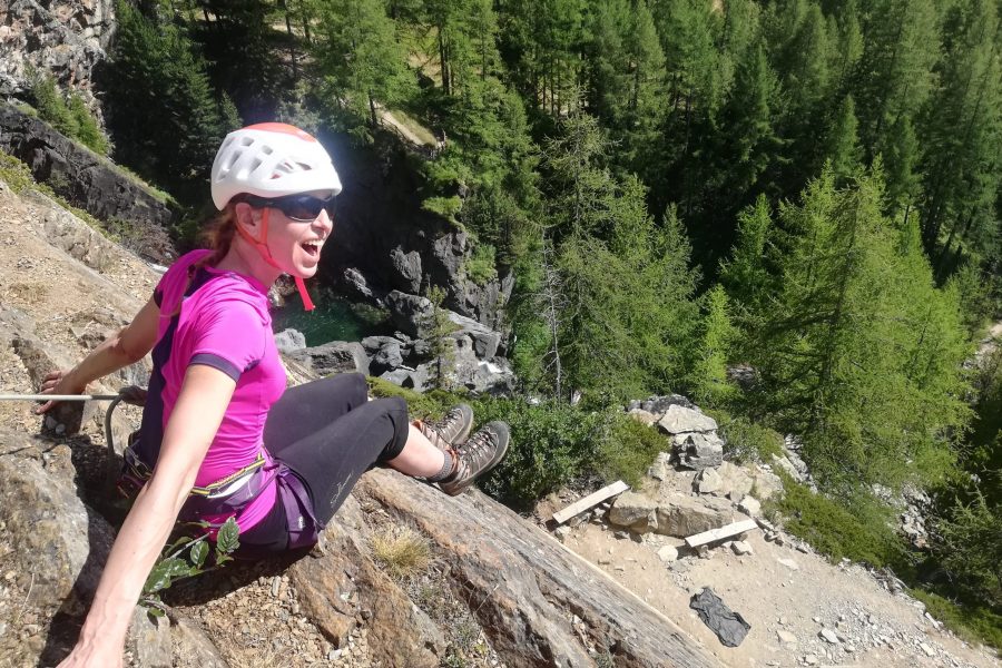 arrampicata alla falesia di Lillaz con guida alpina